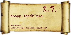 Knopp Terézia névjegykártya