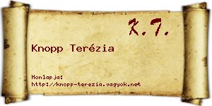 Knopp Terézia névjegykártya